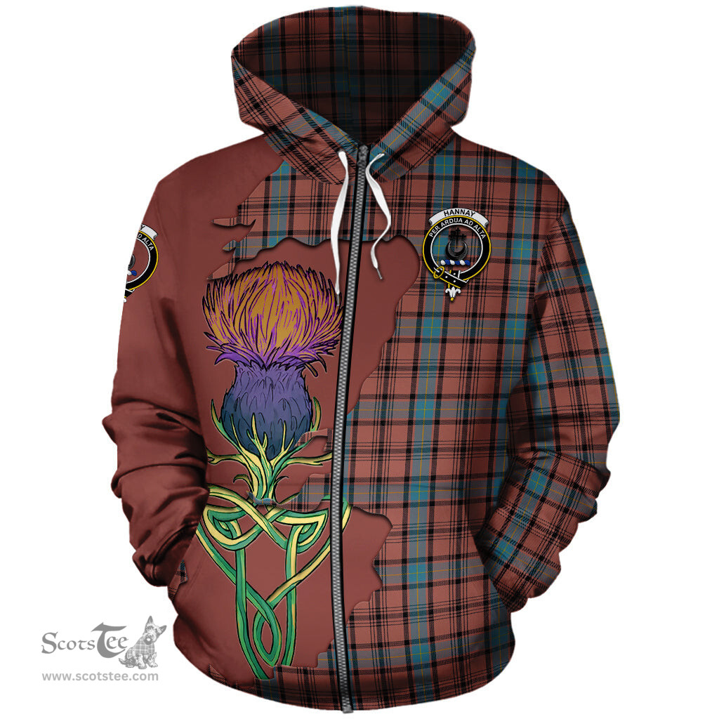 Scottish Hannay Dress Clan Tartan Crest with Thistle and Scotland Map Tartan Plaid Hoodie Scottish Plaid Tartan Plaid - ScotsTee - scotstee.com