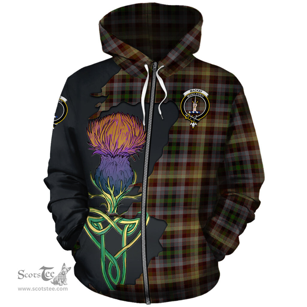 Scottish MacKay of Strathnaver Clan Tartan Crest with Thistle and Scotland Map Tartan Plaid Hoodie Scottish Plaid Tartan Plaid - ScotsTee - scotstee.com