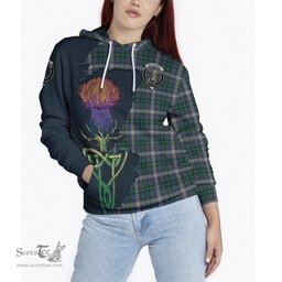 Scottish MacDowall Clan Tartan Crest with Thistle and Scotland Map Tartan Plaid Hoodie Scottish Plaid Tartan Plaid - ScotsTee - scotstee.com
