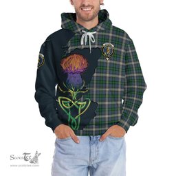 Scottish MacDowall Clan Tartan Crest with Thistle and Scotland Map Tartan Plaid Hoodie Scottish Plaid Tartan Plaid - ScotsTee - scotstee.com