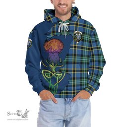 Scottish Hope Ancient Clan Tartan Crest with Thistle and Scotland Map Tartan Plaid Hoodie Scottish Plaid Tartan Plaid - ScotsTee - scotstee.com