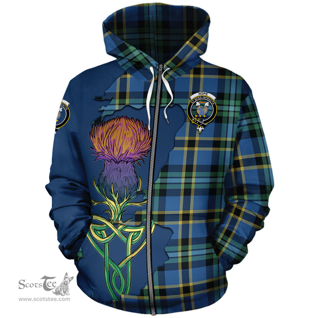 Scottish Hope Ancient Clan Tartan Crest with Thistle and Scotland Map Tartan Plaid Hoodie Scottish Plaid Tartan Plaid - ScotsTee - scotstee.com