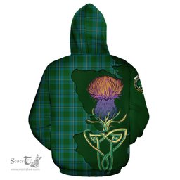 Scottish Irvine of Bonshaw Clan Tartan Crest with Thistle and Scotland Map Tartan Plaid Hoodie Scottish Plaid Tartan Plaid - ScotsTee - scotstee.com