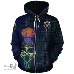 Scottish Hope Clan Originaux Clan Tartan Crest with Thistle and Scotland Map Tartan Plaid Hoodie Scottish Plaid Tartan Plaid - ScotsTee - scotstee.com