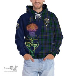 Scottish Hope Clan Originaux Clan Tartan Crest with Thistle and Scotland Map Tartan Plaid Hoodie Scottish Plaid Tartan Plaid - ScotsTee - scotstee.com