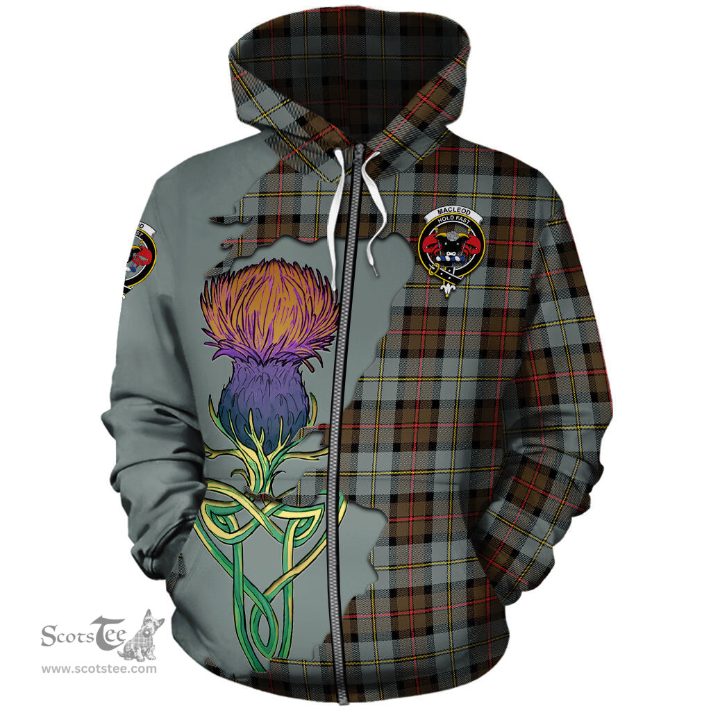 Scottish MacLeod of Harris Weathered Clan Tartan Crest with Thistle and Scotland Map Tartan Plaid Hoodie Scottish Plaid Tartan Plaid - ScotsTee - scotstee.com