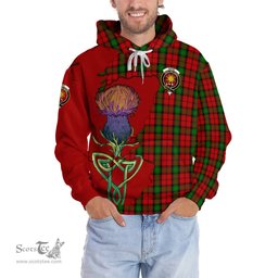 Scottish Kerr Clan Tartan Crest with Thistle and Scotland Map Tartan Plaid Hoodie Scottish Plaid Tartan Plaid - ScotsTee - scotstee.com