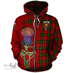 Scottish Kerr Clan Tartan Crest with Thistle and Scotland Map Tartan Plaid Hoodie Scottish Plaid Tartan Plaid - ScotsTee - scotstee.com