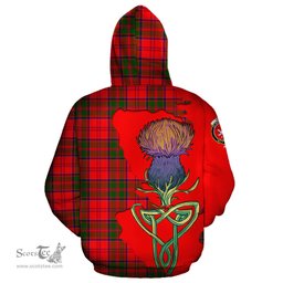 Scottish Heron Clan Tartan Crest with Thistle and Scotland Map Tartan Plaid Hoodie Scottish Plaid Tartan Plaid - ScotsTee - scotstee.com