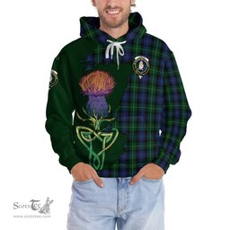Scottish Lamont #2 Clan Tartan Crest with Thistle and Scotland Map Tartan Plaid Hoodie Scottish Plaid Tartan Plaid - ScotsTee - scotstee.com