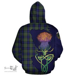 Scottish MacLaren Clan Tartan Crest with Thistle and Scotland Map Tartan Plaid Hoodie Scottish Plaid Tartan Plaid - ScotsTee - scotstee.com