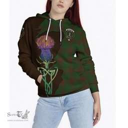 Scottish MacAlister of Glenbarr Hunting Clan Tartan Crest with Thistle and Scotland Map Tartan Plaid Hoodie Scottish Plaid Tartan Plaid - ScotsTee - scotstee.com