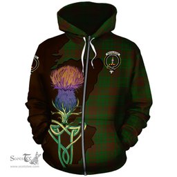 Scottish MacAlister of Glenbarr Hunting Clan Tartan Crest with Thistle and Scotland Map Tartan Plaid Hoodie Scottish Plaid Tartan Plaid - ScotsTee - scotstee.com