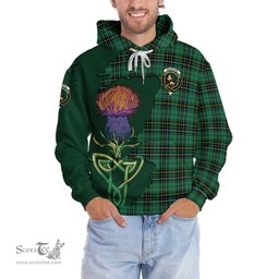 Scottish MacAlpin Ancient Clan Tartan Crest with Thistle and Scotland Map Tartan Plaid Hoodie Scottish Plaid Tartan Plaid - ScotsTee - scotstee.com