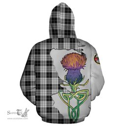 Scottish MacLeod Black and White Clan Tartan Crest with Thistle and Scotland Map Tartan Plaid Hoodie Scottish Plaid Tartan Plaid - ScotsTee - scotstee.com