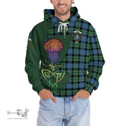 Scottish MacKay Ancient Clan Tartan Crest with Thistle and Scotland Map Tartan Plaid Hoodie Scottish Plaid Tartan Plaid - ScotsTee - scotstee.com