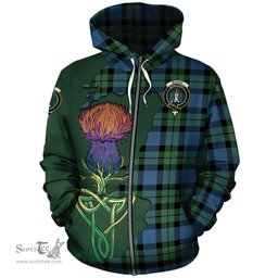 Scottish MacKay Ancient Clan Tartan Crest with Thistle and Scotland Map Tartan Plaid Hoodie Scottish Plaid Tartan Plaid - ScotsTee - scotstee.com