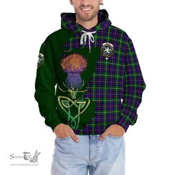 Scottish Inglis Modern Clan Tartan Crest with Thistle and Scotland Map Tartan Plaid Hoodie Scottish Plaid Tartan Plaid - ScotsTee - scotstee.com