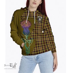 Scottish Jardine Clan Tartan Crest with Thistle and Scotland Map Tartan Plaid Hoodie Scottish Plaid Tartan Plaid - ScotsTee - scotstee.com