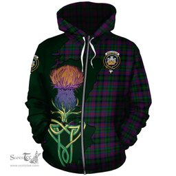 Scottish MacLachlan Hunting Clan Tartan Crest with Thistle and Scotland Map Tartan Plaid Hoodie Scottish Plaid Tartan Plaid - ScotsTee - scotstee.com