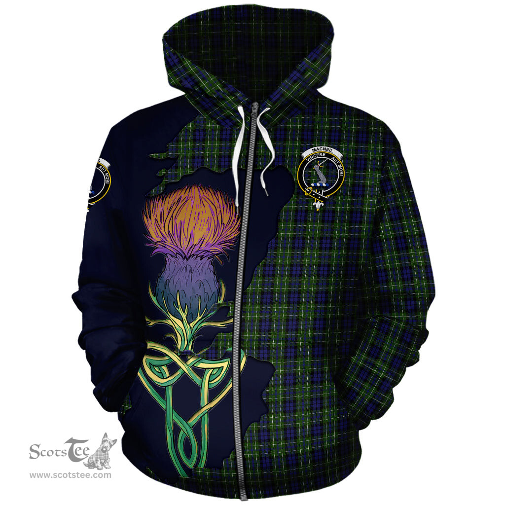 Scottish MacNeil of Colonsay Clan Tartan Crest with Thistle and Scotland Map Tartan Plaid Hoodie Scottish Plaid Tartan Plaid - ScotsTee - scotstee.com