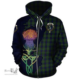 Scottish MacNeil of Colonsay Clan Tartan Crest with Thistle and Scotland Map Tartan Plaid Hoodie Scottish Plaid Tartan Plaid - ScotsTee - scotstee.com