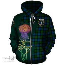 Scottish MacKay Modern Clan Tartan Crest with Thistle and Scotland Map Tartan Plaid Hoodie Scottish Plaid Tartan Plaid - ScotsTee - scotstee.com