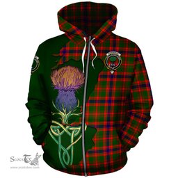 Scottish Kinninmont Clan Tartan Crest with Thistle and Scotland Map Tartan Plaid Hoodie Scottish Plaid Tartan Plaid - ScotsTee - scotstee.com
