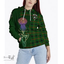 Scottish Kincaid Modern Clan Tartan Crest with Thistle and Scotland Map Tartan Plaid Hoodie Scottish Plaid Tartan Plaid - ScotsTee - scotstee.com
