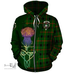 Scottish Kincaid Modern Clan Tartan Crest with Thistle and Scotland Map Tartan Plaid Hoodie Scottish Plaid Tartan Plaid - ScotsTee - scotstee.com