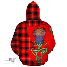 Scottish MacIver Modern Clan Tartan Crest with Thistle and Scotland Map Tartan Plaid Hoodie Scottish Plaid Tartan Plaid - ScotsTee - scotstee.com