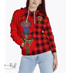 Scottish MacIver Modern Clan Tartan Crest with Thistle and Scotland Map Tartan Plaid Hoodie Scottish Plaid Tartan Plaid - ScotsTee - scotstee.com