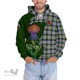 Scottish MacNaughton Dress Clan Tartan Crest with Thistle and Scotland Map Tartan Plaid Hoodie Scottish Plaid Tartan Plaid - ScotsTee - scotstee.com