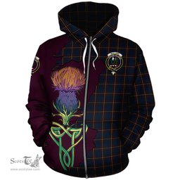Scottish MacLaine of Lochbuie Hunting Clan Tartan Crest with Thistle and Scotland Map Tartan Plaid Hoodie Scottish Plaid Tartan Plaid - ScotsTee - scotstee.com