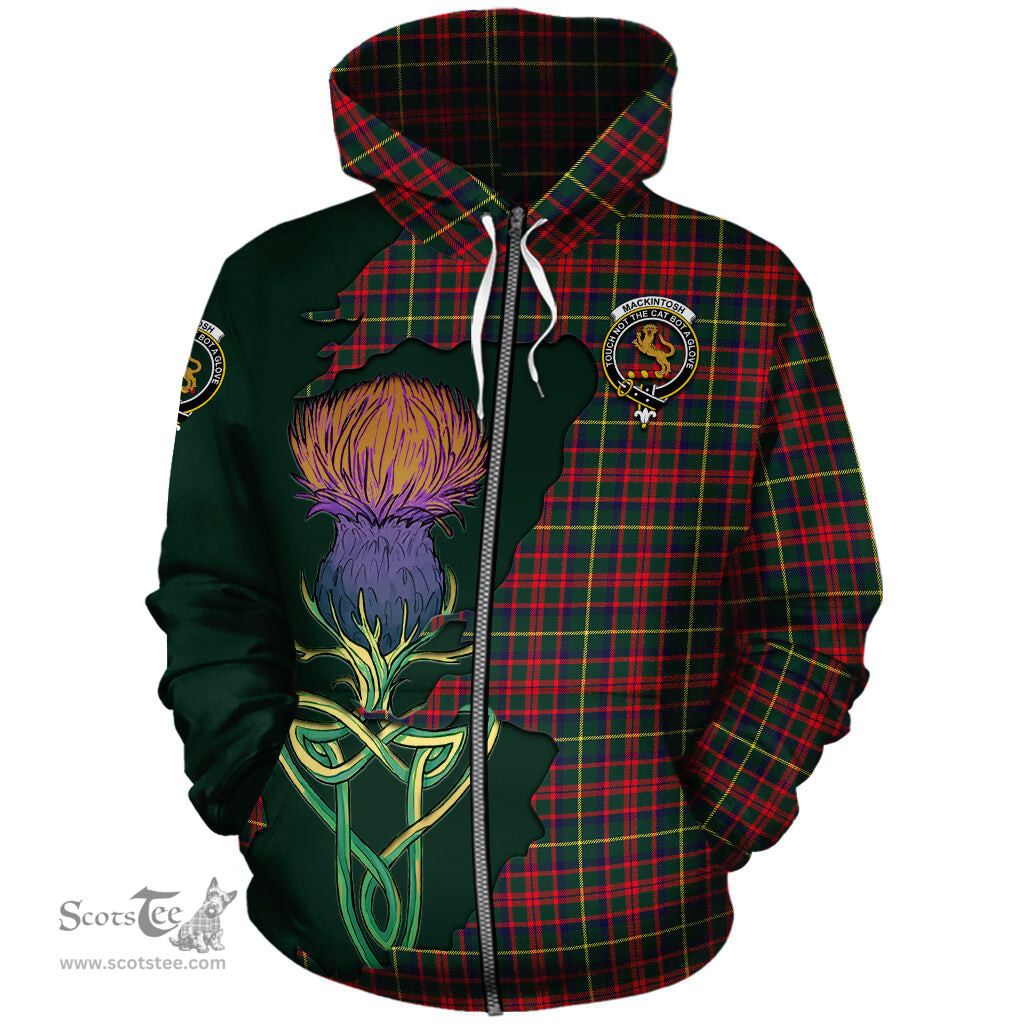 Scottish MacKintosh Hunting Modern Clan Tartan Crest with Thistle and Scotland Map Tartan Plaid Hoodie Scottish Plaid Tartan Plaid - ScotsTee - scotstee.com