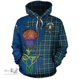 Scottish Lamont Ancient Clan Tartan Crest with Thistle and Scotland Map Tartan Plaid Hoodie Scottish Plaid Tartan Plaid - ScotsTee - scotstee.com
