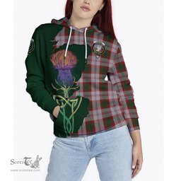 Scottish Lindsay Dress Red Clan Tartan Crest with Thistle and Scotland Map Tartan Plaid Hoodie Scottish Plaid Tartan Plaid - ScotsTee - scotstee.com