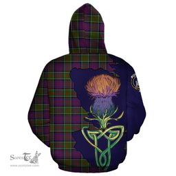 Scottish MacDonald of Clan Ranald Modern Clan Tartan Crest with Thistle and Scotland Map Tartan Plaid Hoodie Scottish Plaid Tartan Plaid - ScotsTee - scotstee.com