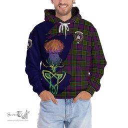 Scottish MacDonald of Clan Ranald Modern Clan Tartan Crest with Thistle and Scotland Map Tartan Plaid Hoodie Scottish Plaid Tartan Plaid - ScotsTee - scotstee.com