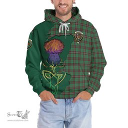 Scottish MacKinnon Hunting Ancient Clan Tartan Crest with Thistle and Scotland Map Tartan Plaid Hoodie Scottish Plaid Tartan Plaid - ScotsTee - scotstee.com