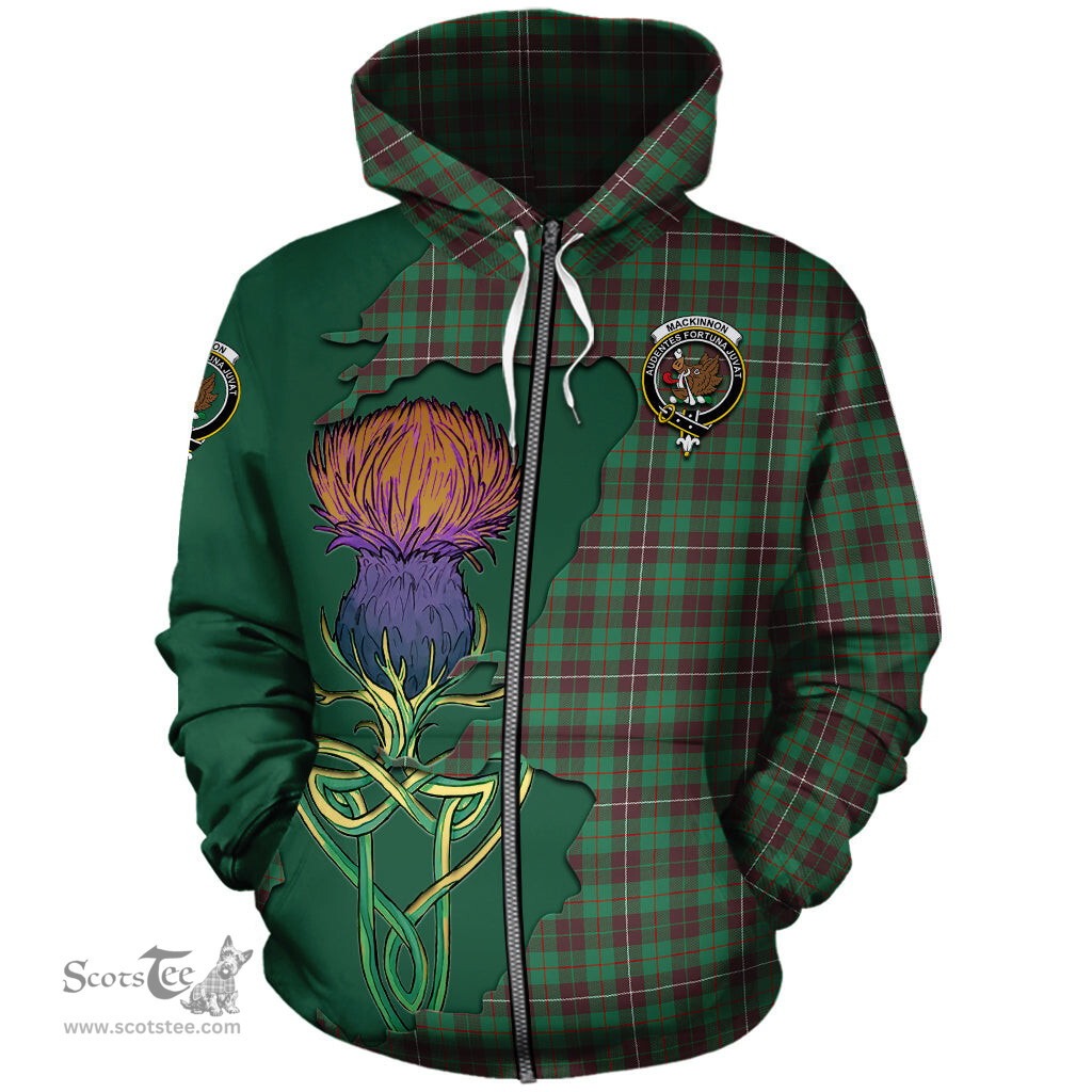 Scottish MacKinnon Hunting Ancient Clan Tartan Crest with Thistle and Scotland Map Tartan Plaid Hoodie Scottish Plaid Tartan Plaid - ScotsTee - scotstee.com