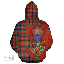 Scottish MacDuff Ancient Clan Tartan Crest with Thistle and Scotland Map Tartan Plaid Hoodie Scottish Plaid Tartan Plaid - ScotsTee - scotstee.com