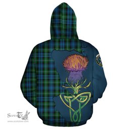 Scottish Lyon Clan Tartan Crest with Thistle and Scotland Map Tartan Plaid Hoodie Scottish Plaid Tartan Plaid - ScotsTee - scotstee.com