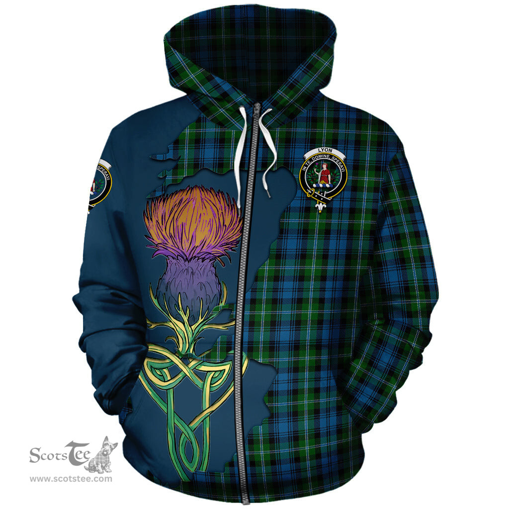 Scottish Lyon Clan Tartan Crest with Thistle and Scotland Map Tartan Plaid Hoodie Scottish Plaid Tartan Plaid - ScotsTee - scotstee.com