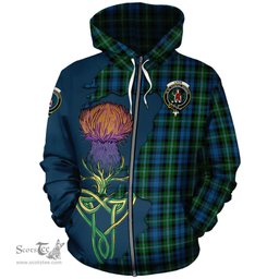 Scottish Lyon Clan Tartan Crest with Thistle and Scotland Map Tartan Plaid Hoodie Scottish Plaid Tartan Plaid - ScotsTee - scotstee.com