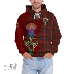 Scottish MacKinnon Clan Tartan Crest with Thistle and Scotland Map Tartan Plaid Hoodie Scottish Plaid Tartan Plaid - ScotsTee - scotstee.com