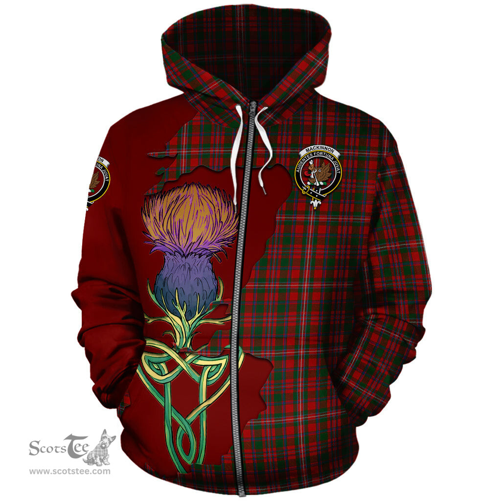 Scottish MacKinnon Clan Tartan Crest with Thistle and Scotland Map Tartan Plaid Hoodie Scottish Plaid Tartan Plaid - ScotsTee - scotstee.com