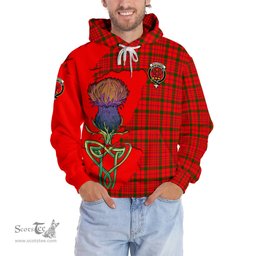 Scottish MacDonell of Keppoch Modern Clan Tartan Crest with Thistle and Scotland Map Tartan Plaid Hoodie Scottish Plaid Tartan Plaid - ScotsTee - scotstee.com