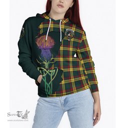 Scottish MacMillan Old Modern Clan Tartan Crest with Thistle and Scotland Map Tartan Plaid Hoodie Scottish Plaid Tartan Plaid - ScotsTee - scotstee.com
