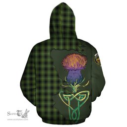 Scottish MacIver Hunting Clan Tartan Crest with Thistle and Scotland Map Tartan Plaid Hoodie Scottish Plaid Tartan Plaid - ScotsTee - scotstee.com